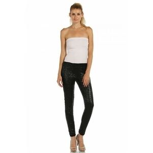 May & July Small allover‎ sequin Glitzy Leggings sparkly slim leg blk pants new